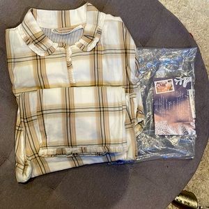 New Long sleeve plaid women’s flannel PJ’s